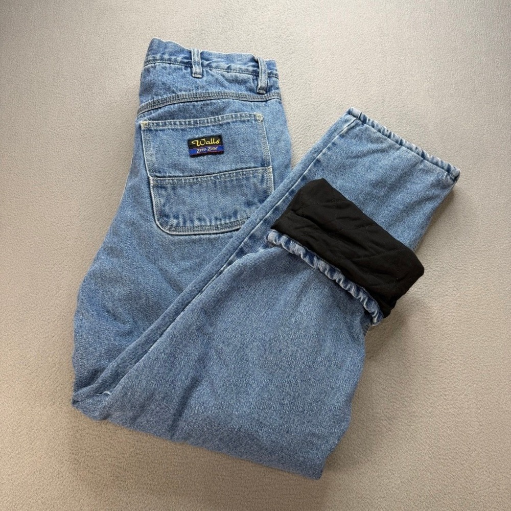 Walls Zero-Zone Straight Leg Jeans Relaxed Fit (FIT 34x29) Blue Thinsulate Lined